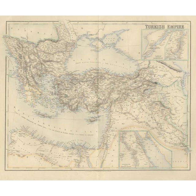 Black Antique Map of the Turkish Empire with the Dardanelles and Bosporus, 1860 For Sale - Image 8 of 8