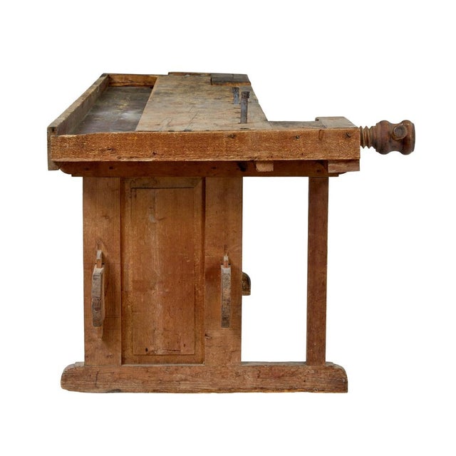 Scandinavian Pine Trestle Workbench, 1890s For Sale - Image 9 of 11