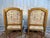 Wood Louis XVI Style Armchairs and Ottoman, Set of 3 For Sale - Image 7 of 11