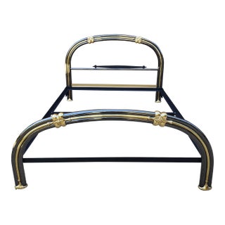Vintage J B Ross Queen Size Brass Bed For Sale