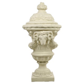 Decorative Urn in White Terracotta For Sale