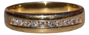 The Vittoria: Unisex 14K Yellow Gold Band set with Diamonds