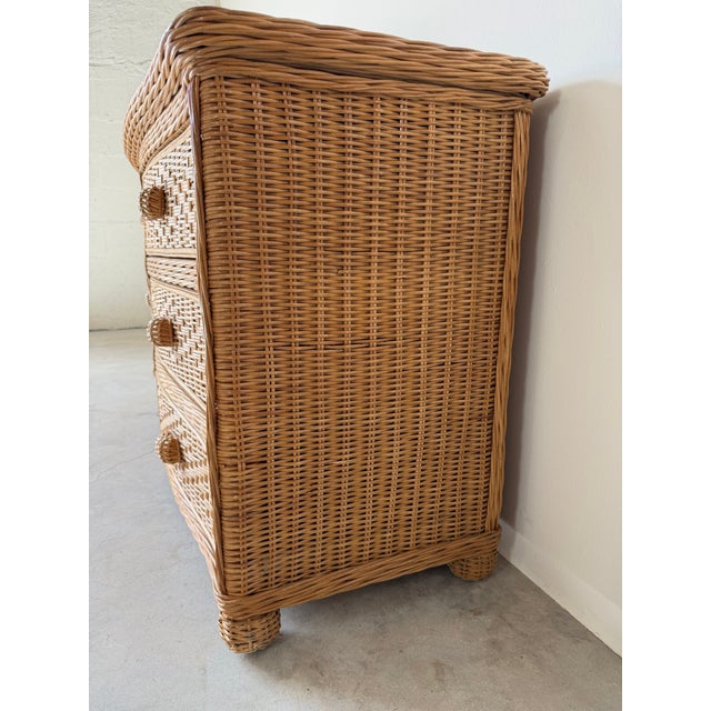 Vintage Coastal Organic Woven Rattan Six-Drawer Dresser For Sale - Image 10 of 12