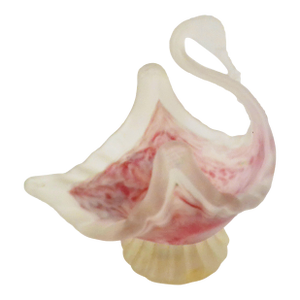 Vintage Italian Dei Maestri Murano Frosted Glass Swan Trinket Dish