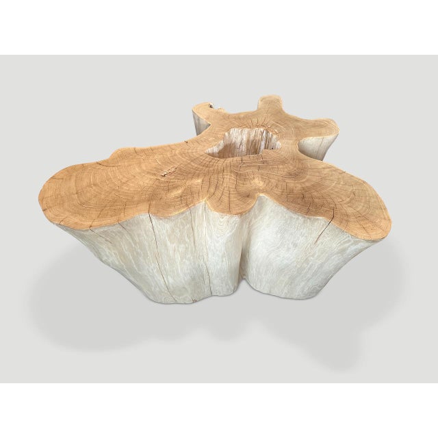 Contemporary Andrianna Shamaris Amorphous Bleached Teak Wood Table For Sale - Image 3 of 5