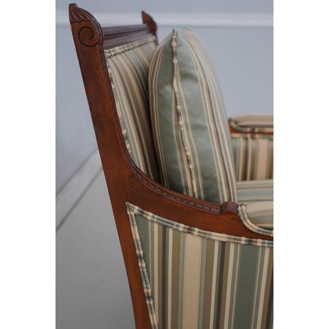 Pair of Stickley Cherry Louis XVI Bergere Armchairs For Sale In Philadelphia - Image 6 of 18