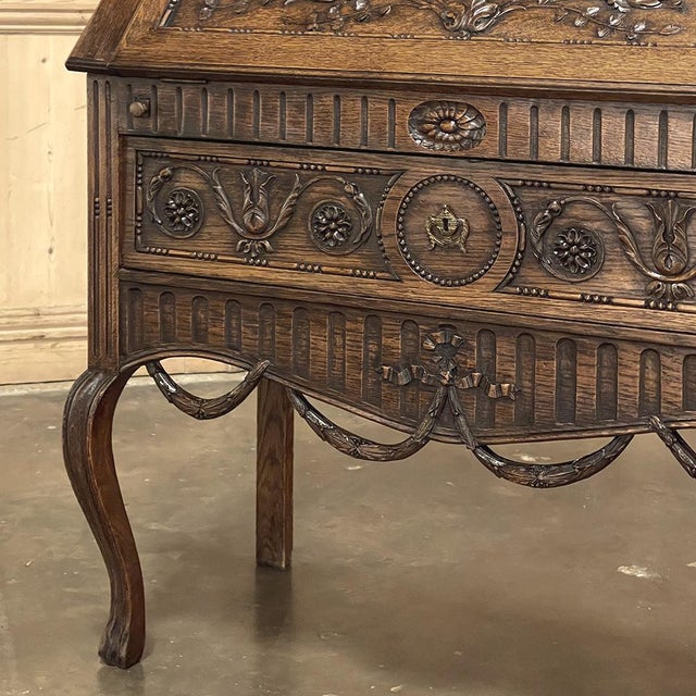 19th Century Country French Louis XVI Slant Front Secretary Desk For Sale - Image 16 of 18