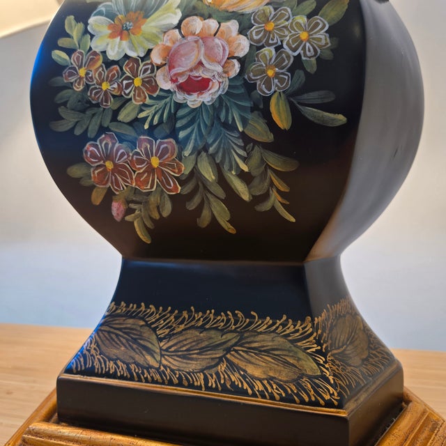 Late 20th Century Chelsea House Neoclassical Black Lacquer Painted Trophy Urn Table Lamps 32" - A Pair For Sale - Image 12 of 12