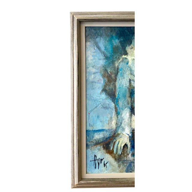 Mid-Century Signed Impressionist Portrait Oil Painting For Sale - Image 12 of 12