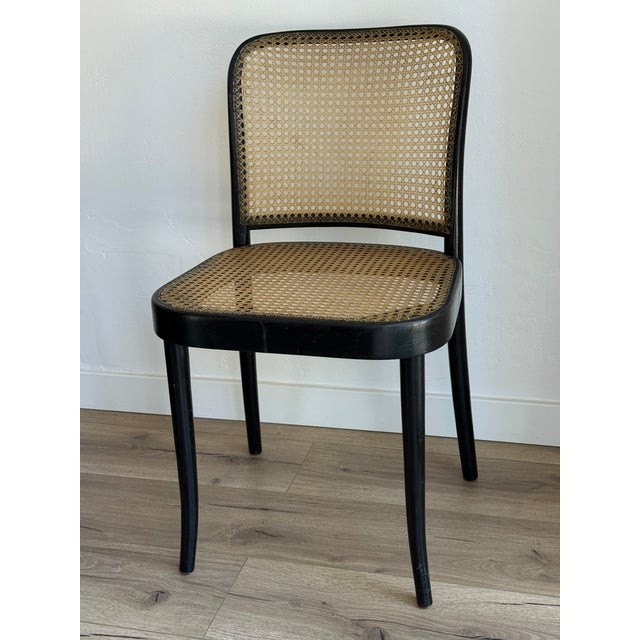 1970s Thonet Bentwood Model 811 Chairs in Black and Pigskin Weave by Josef Hoffmann For Sale - Image 5 of 14