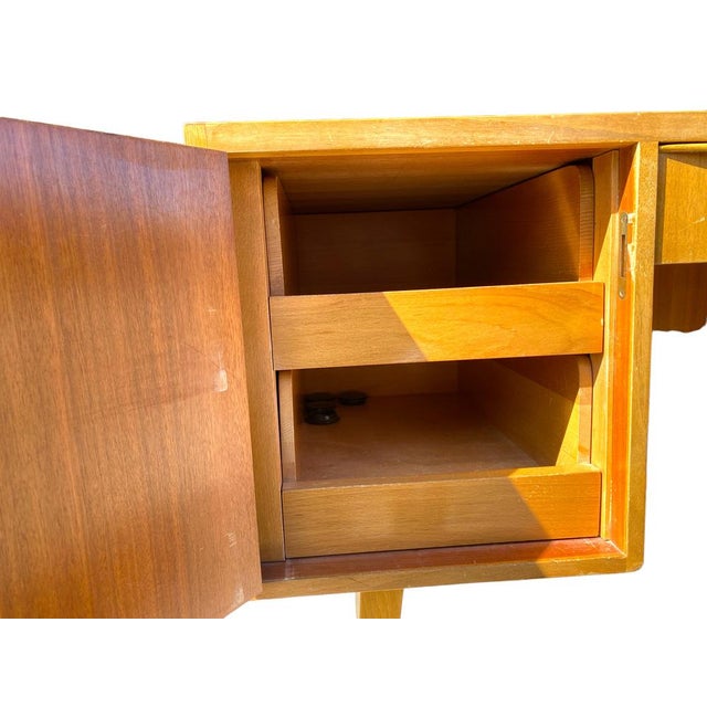 Walnut Veneer Desk attributed to Franz Ehrlich, 1950s For Sale - Image 17 of 18