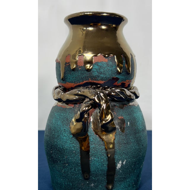 Brutalist Modernist Italian Brutalist "Corda" Gourd Vessel For Sale - Image 3 of 10