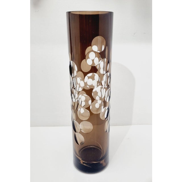 Mid-Century Modern Art Glass Vase with Lens Cut Decor from Géza Takács, 1960s For Sale - Image 6 of 11