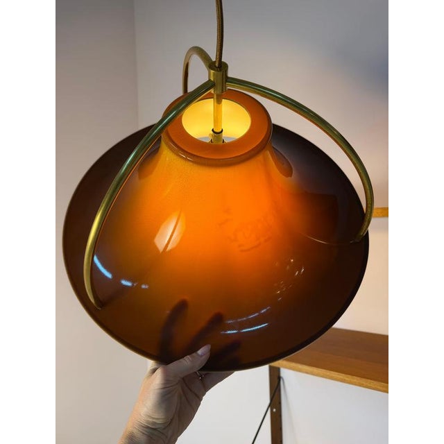 2000 - 2009 Brown and Orange Single Pendant Lamp by Jo Hammerborg for Fog & Mørup For Sale - Image 5 of 11