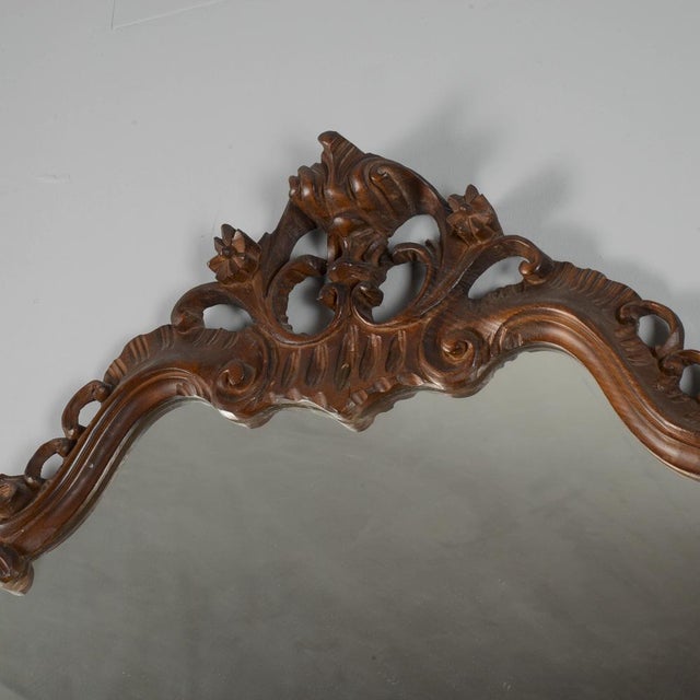 Glass Console with Carved Mirror, 1950s For Sale - Image 7 of 9