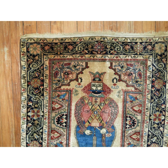 Persian Antique Sarouk King Shapur Rug - 2'2" x 2'6" For Sale - Image 3 of 6