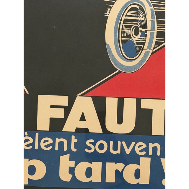 1940s French Art Deco - Les Fautes Se Révèlent Souvent Trop Tard!, Aviation Safety Poster For Sale - Image 4 of 8