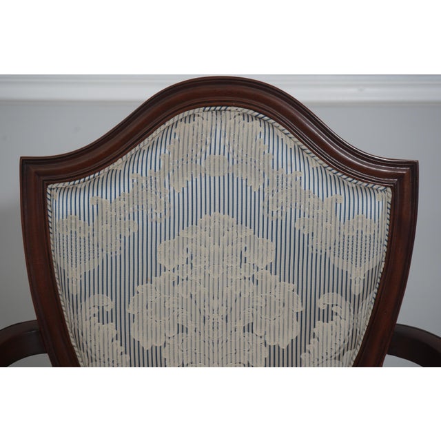 Wood Set of 8 Baker Mahogany Shield Back Dining Chairs For Sale - Image 7 of 18