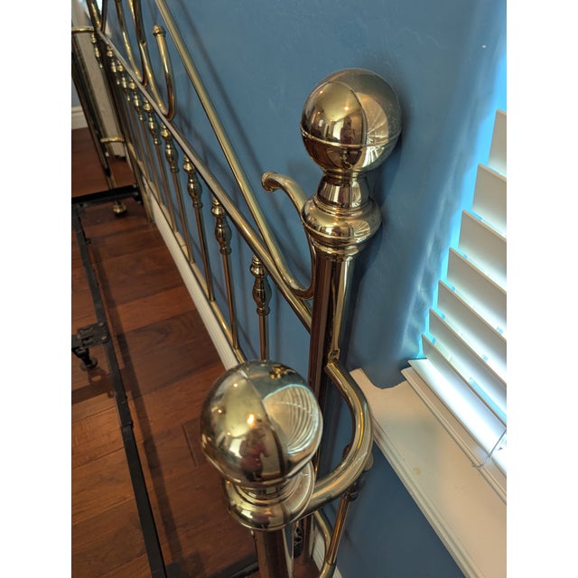 1980 Brass King Bed Open Toe Bedframe Scroll Ball Finials For Sale In Phoenix - Image 6 of 9