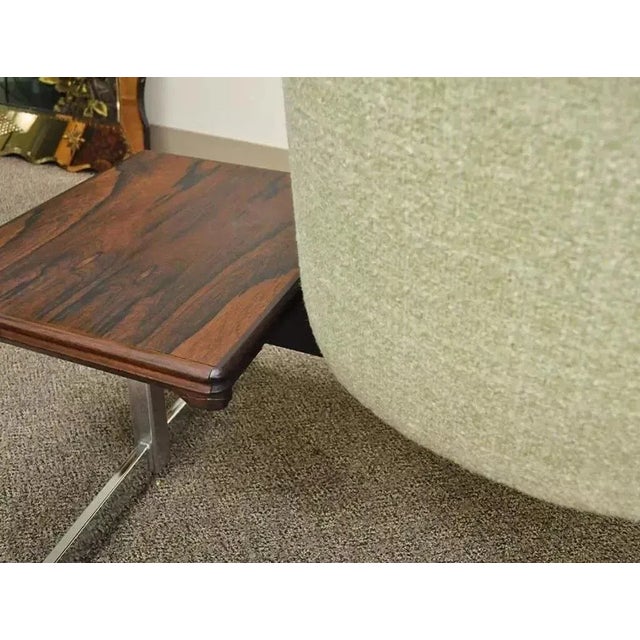 Wood Mid Century Danish Modern Club Chair Sectional Sofa Set With Rosewood End Tables For Sale - Image 7 of 12