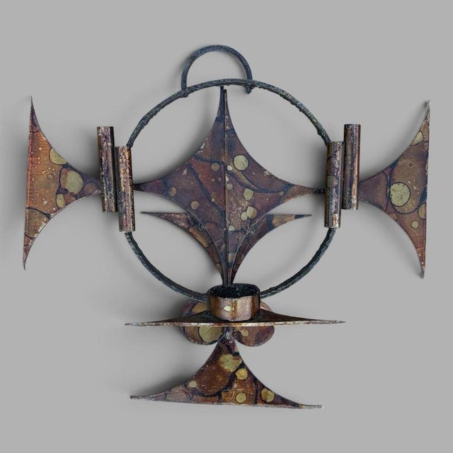 Danish Brutalist Wall Sculpture and Candleholder by Henrik Horst, 1970s For Sale - Image 9 of 9