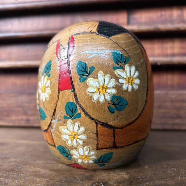 Wood Vintage Japanese Kokeshi by Hajime Miyashita, 1970s For Sale - Image 7 of 11