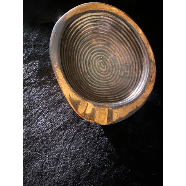 Metal Ben Seibel Brass Ashtray / Ribbed Bowl for Jenfred-Ware Raymor, Usa, c.1950 For Sale - Image 7 of 9