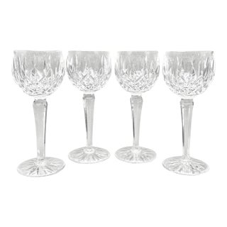 Vintage Waterford Crystal “Lismore” Hock Wine Glasses. Set of 4 For Sale
