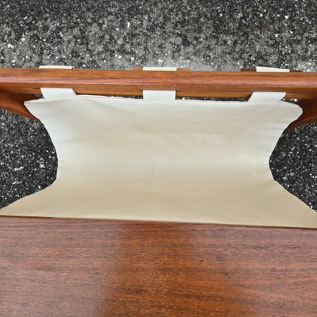 Brown 1970s Danish Mid Century Modern Teak Magazine Rack Side Table by Brdr. Furbo For Sale - Image 8 of 14