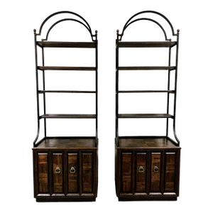 Mid Century Brutalist Oak Bookcases Staved