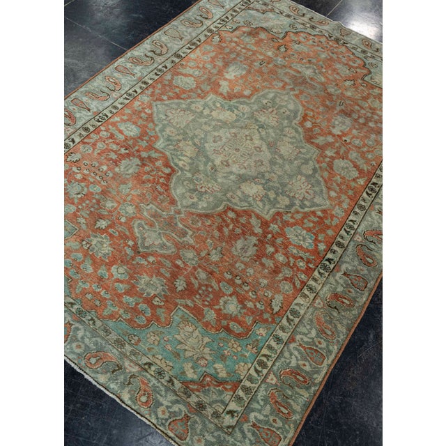 Textile Turkish Vintage Rug 4' x 5'10" #20688 For Sale - Image 7 of 8