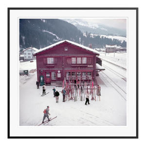 Toni Frissell 'Alpine Railway Station' Archival Pigment Print Framed in Black