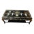 Vintage Black Chinoiserie Coffee Table With Shellwork & Glass Top For Sale