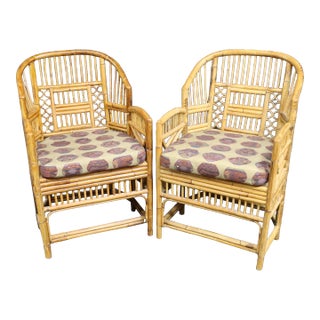 Bamboo & Cane Lounge Chair/Pair For Sale