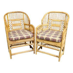 Bamboo & Cane Lounge Chair/Pair