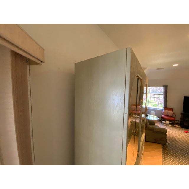 Wood 20th Century Bamboo Glass Door Cabinet For Sale - Image 7 of 11