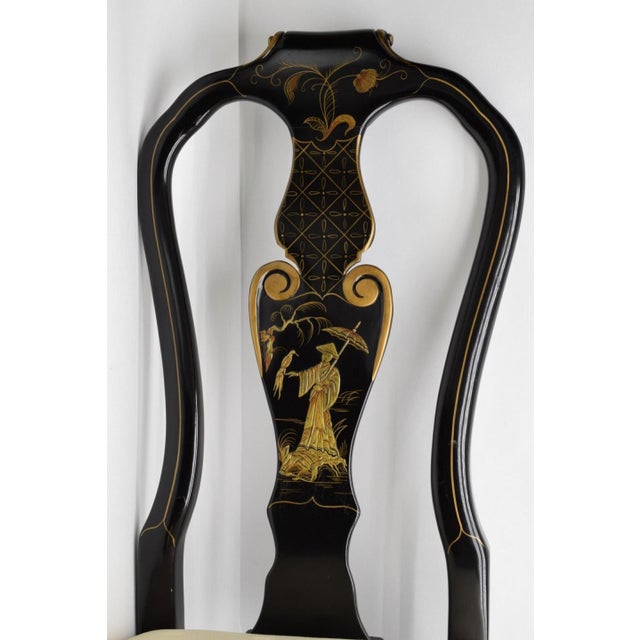 Karges Furniture Company Chinoiserie Lacquer Dining Table Chairs Set