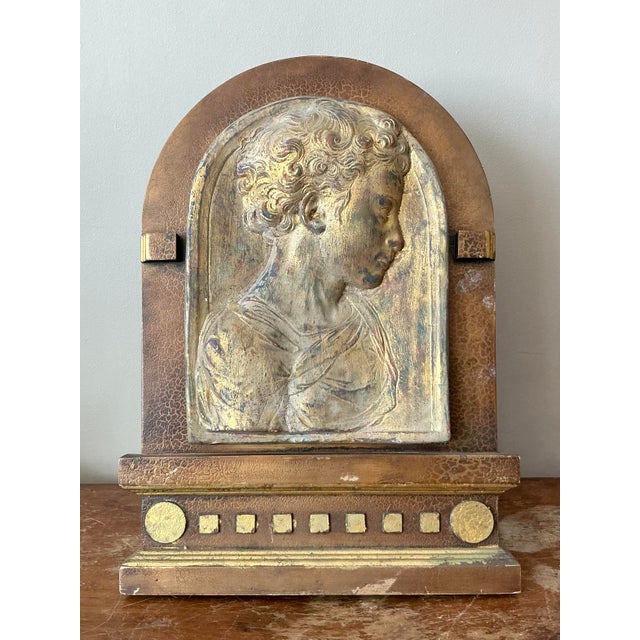 Wood Vintage Boho Plaster Relief Frame For Sale - Image 7 of 7