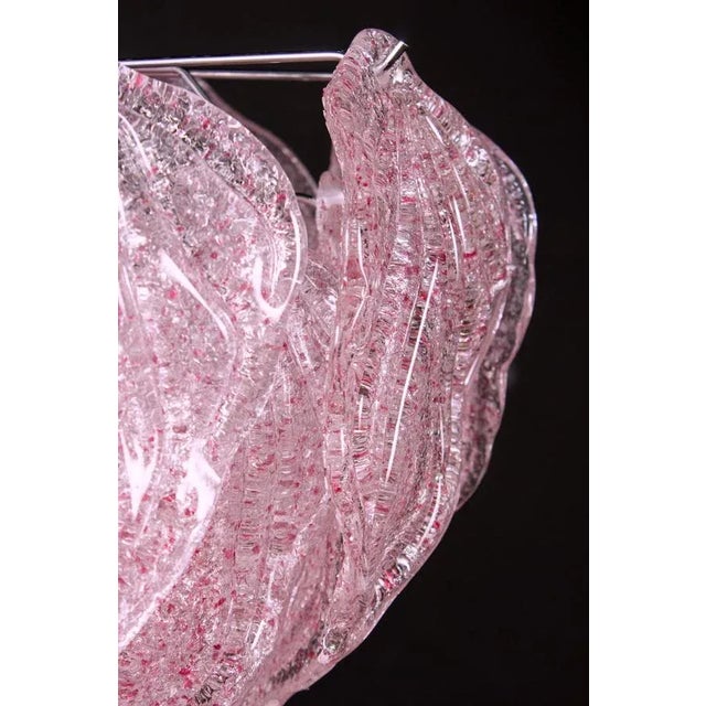 Pink Polar Murano Glass Chandeliers, Italy, 1970s, Set of 2 For Sale - Image 9 of 14