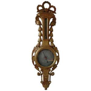 18th Century Antique French Louis XVI Giltwood Barometer