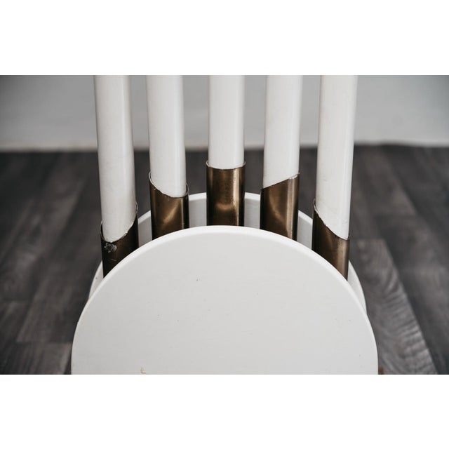 Vintage Coat Stand in Wood and Brass, 1980s For Sale - Image 11 of 12