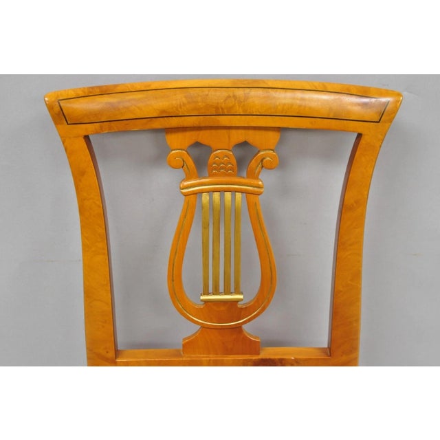 Vintage Italian Regency Lyre Harp Burlwood Desk & Chair by Binda Collection For Sale - Image 18 of 18