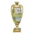 Antique Nippon Hand Painted Twin Handled Gold Gilt Lake & Swan Scene Bolted Vase For Sale