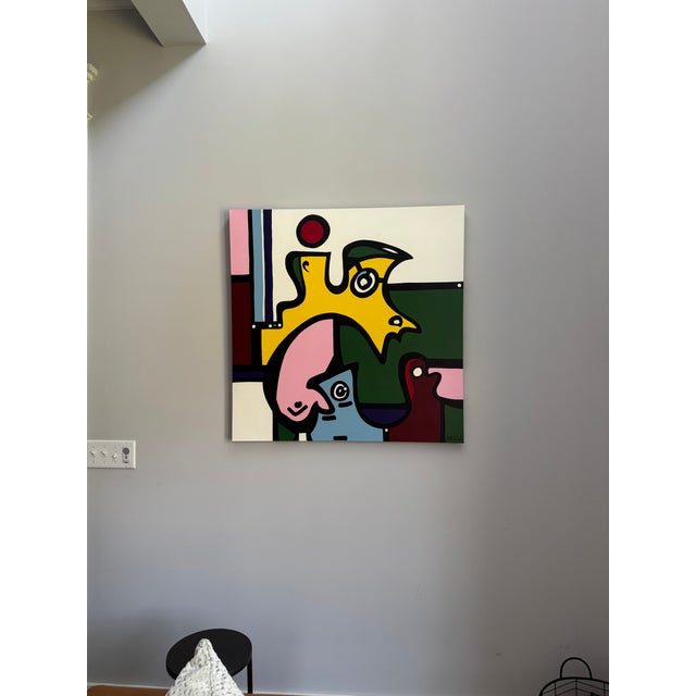 Abstract Mandy Brasa – In Search of (2022) Original Acrylic on Gallery-Wrapped Canvas 36” × 36” For Sale - Image 3 of 5