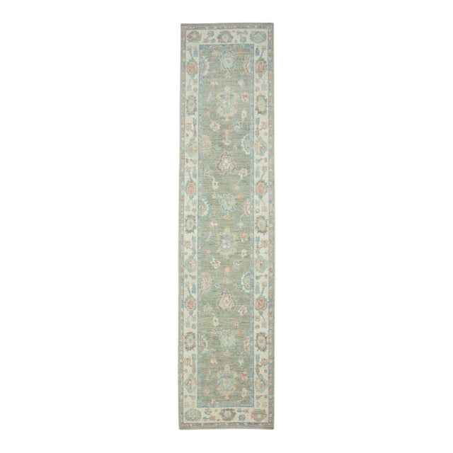 Turkish Oushak Runner Rug 2'10" x 12' #17815 For Sale