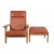 Set of GE-290A Lounge Chair with Ottoman in Patinated Red Anilin Leather from Getama, 1990s For Sale - Image 12 of 12