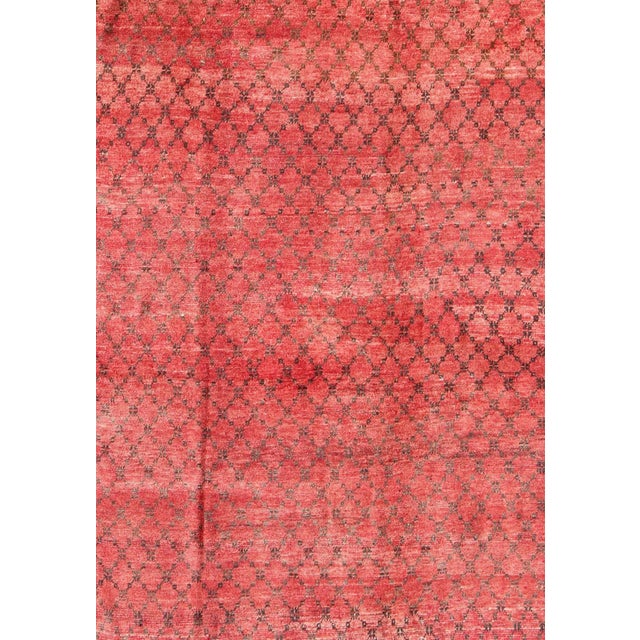 Keivan Woven Arts Turkish Konya Rug With a Modern Design in Red and Brown For Sale - Image 4 of 9