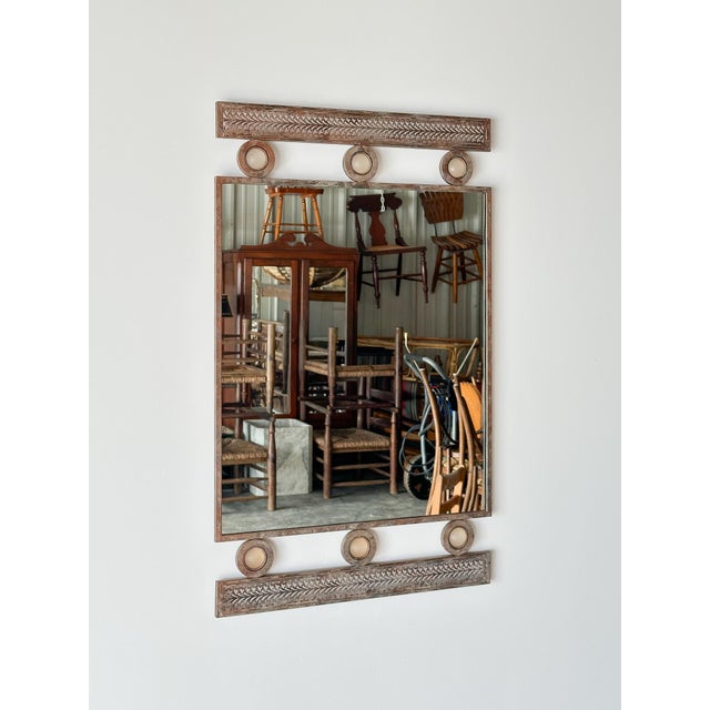 Mid-Century Modern Pierced Steel Wall Mirror in the Style of Santambrogio & De Berti, Italy, Mid 20th Century For Sale - Image 3 of 12