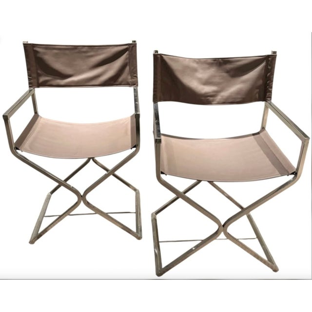 Annihilate the landfill, one design icon at a time. This pair of mid‑century sling director’s chairs was Attributed to...