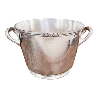 1920s Vintage Silver Plated Ice Bowl From Burlington Route Railroad For Sale